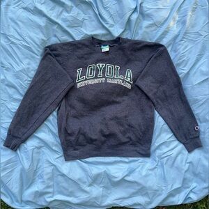 CHAMPION ECO FLEECE crew neck hoodie, grey, college logo, ADULT size MEDIUM,
